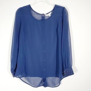 CHARMING CHARLIE STUDDED SHEER BLOUSE